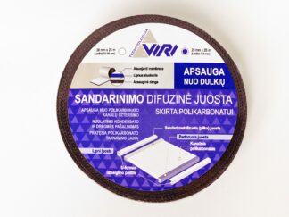 Sandarinimo difuzinė juosta 25mm nuo dulkių ir kondensato (polikarbonatui)
